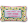 Made it Nice Needlepoint Pillow, Yellow, Pink - Decorative Pillows - 1 - thumbnail