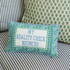 Reality Check Needlepoint Pillow, Blue, White - Decorative Pillows - 2