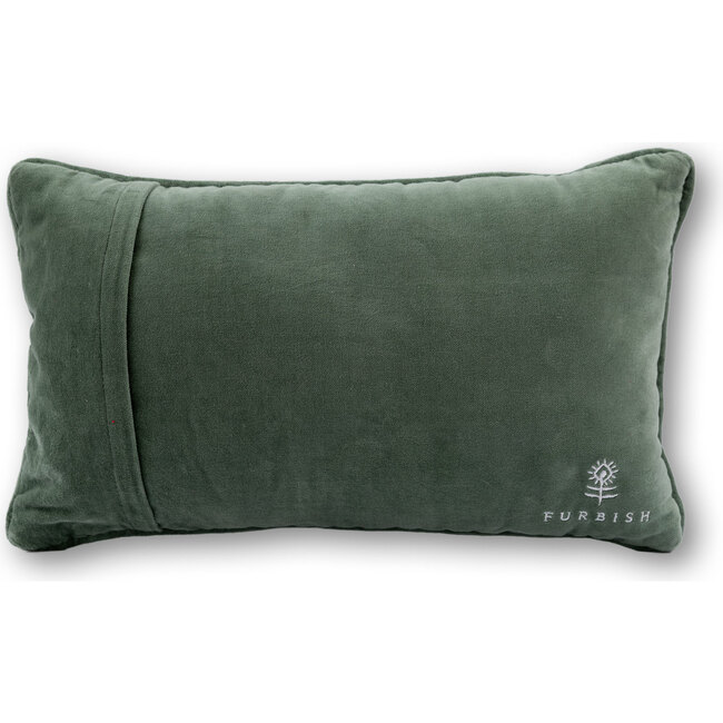 Make It A Double Needlepoint Pillow, Green, White - Decorative Pillows - 3