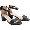 Glitter Banded Block Heels, Black - Sandals - 1 - thumbnail