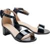 Patent Banded Block Heels, Black - Sandals - 1 - thumbnail