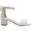 Glitter Banded Block Heels, White - Sandals - 2 - thumbnail