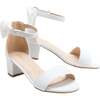 Glitter Banded Block Heels, White - Sandals - 3 - thumbnail