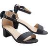 Glitter Banded Block Heels, Black - Sandals - 3 - thumbnail