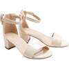 Patent Banded Block Heels, Beige - Sandals - 1 - thumbnail