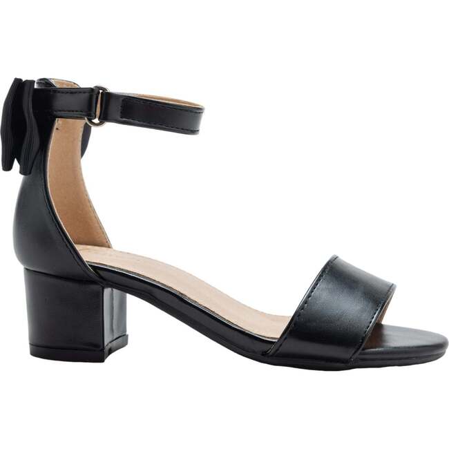 Satin Banded Block Heels, Black