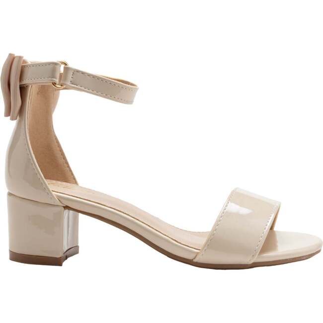 Patent Banded Block Heels, Beige