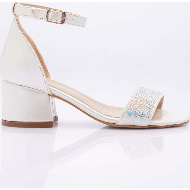 Rhinestone Strap Heels, Pearl