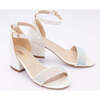 Rhinestone Strap Heels, Pearl - Dress Shoes - 3