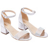 Rhinestone Strap Heels, Silver - Dress Shoes - 1 - thumbnail