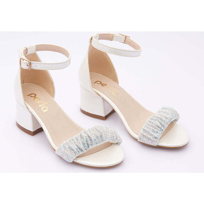 Scrunch Rhinestone Heels, Pearl
