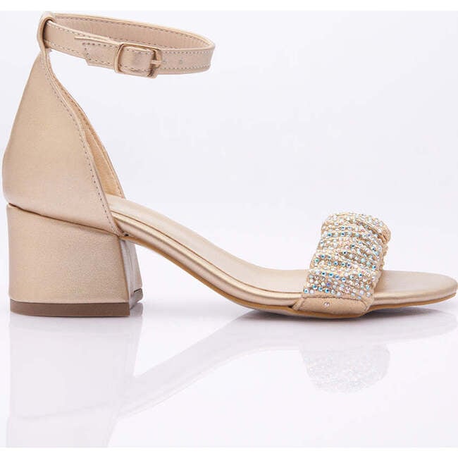 Scrunch Rhinestone Heels, Gold