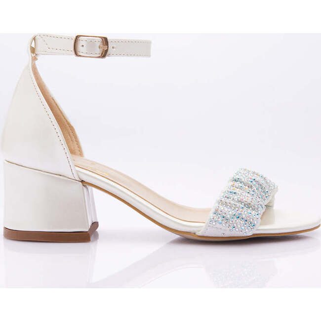 Scrunch Rhinestone Heels, Pearl
