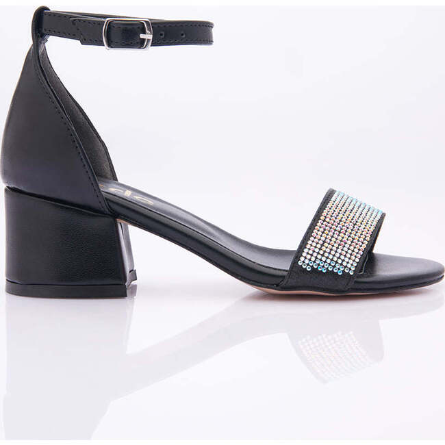 Rhinestone Strap Heels, Black