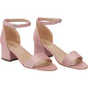 Glitter Sandal Strap Heels, Pink - Flats - 1 - thumbnail