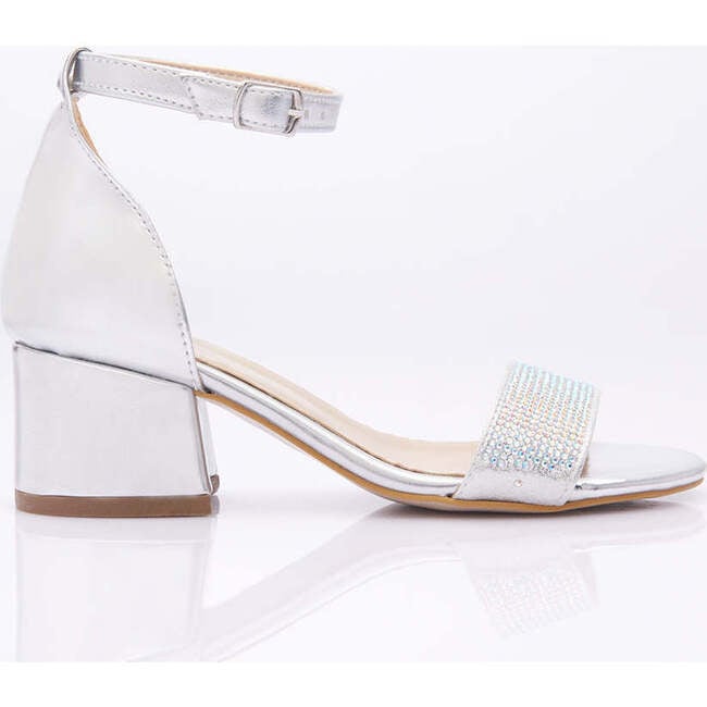 Rhinestone Strap Heels, Silver