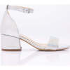 Rhinestone Strap Heels, Silver - Dress Shoes - 2