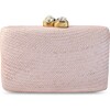 Women's Jen Straw White Stone Clutch Bag, Blush - Bags - 1 - thumbnail