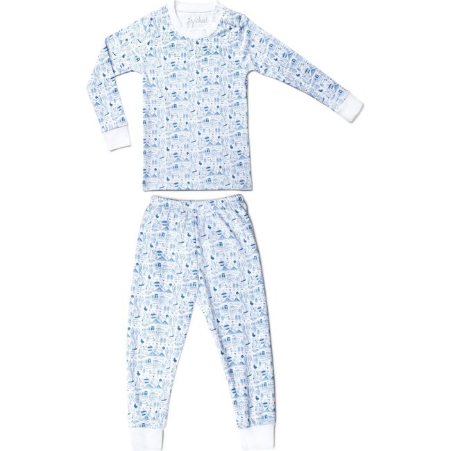 Boston Pajama Set, Sailor Blue - Pajamas - 1