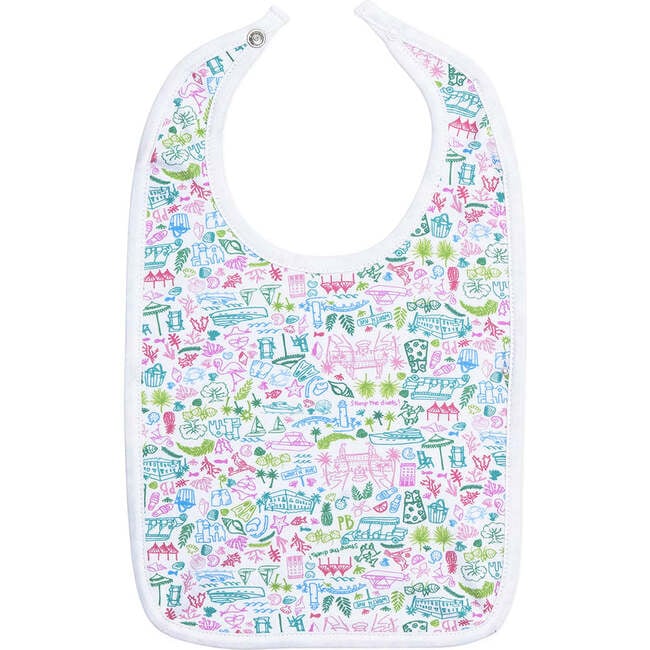 Palm Beach Round Baby Bib, Multi