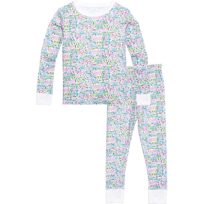 Palm Beach Two Piece Kids Pajamas, Multi