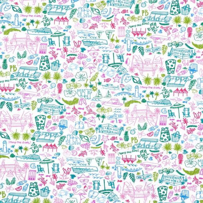 Palm Beach Two Piece Kids Pajamas, Multi