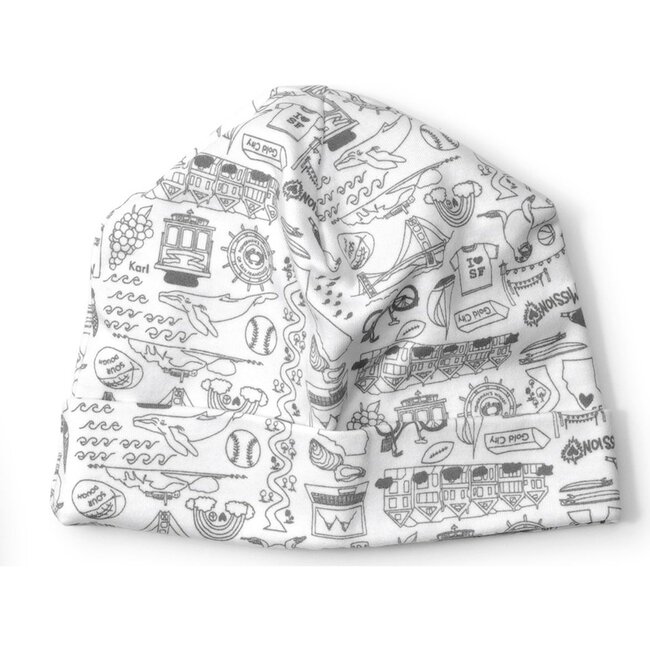 San Francisco Baby Beanie, Gray - Hats - 1