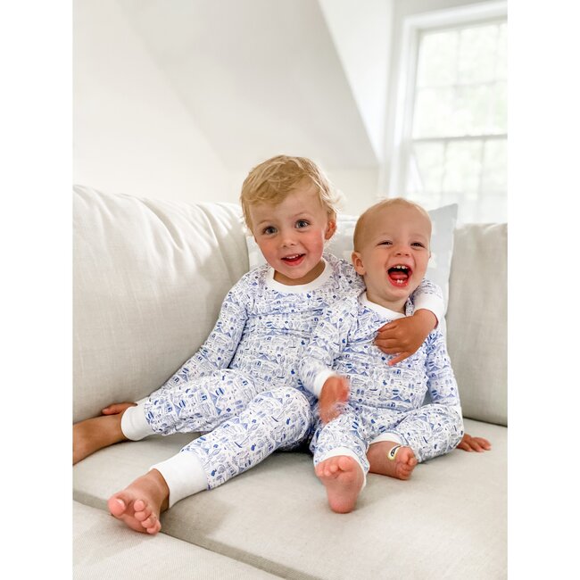 Boston Pajama Set, Sailor Blue - Pajamas - 4