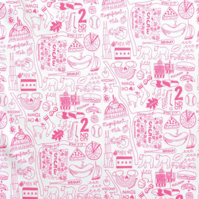 Chicago Two Piece Kids Pajamas, Pink