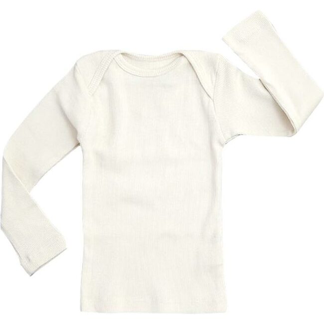 Rib Lap Shoulder Tee Long Sleeve, Sand
