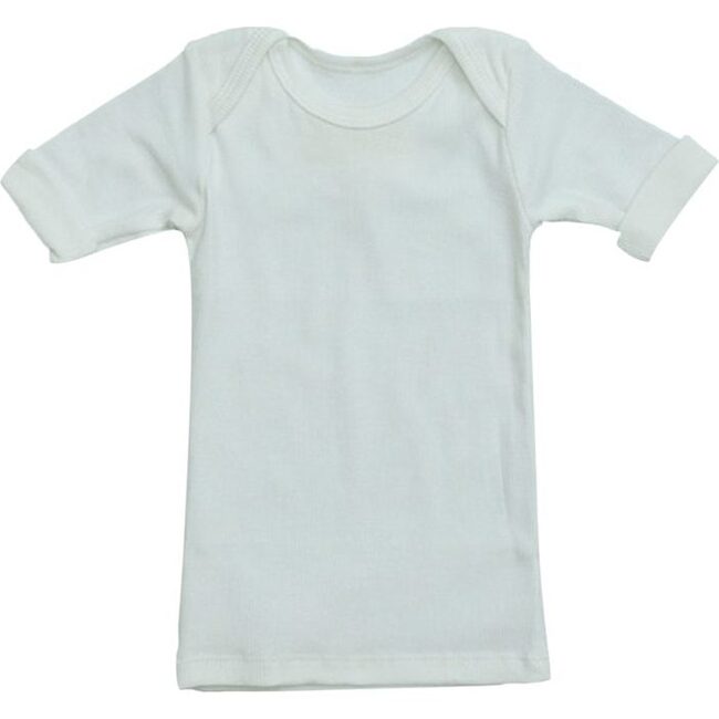 Rib Lap Shoulder Tee Short Sleeve White