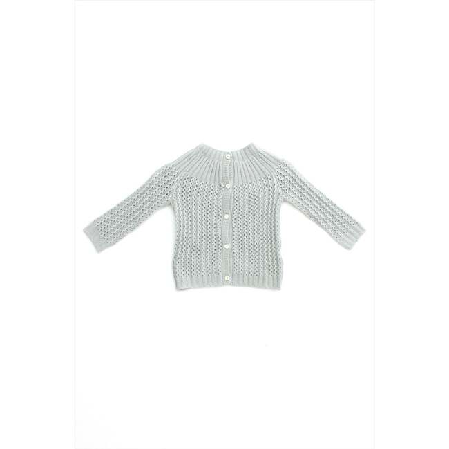 Cashmere Yoke Cardigan, Dove Grey