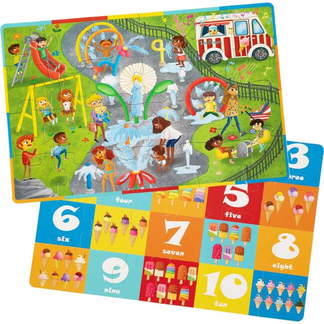 Upbounders Splash Park 3-Piece Gift Set: Puzzle, Board Book & Plush Doll