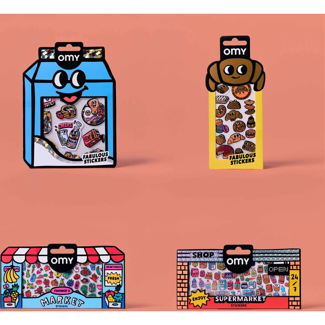 Supermarket Fun - Bundle of 4 Stickers