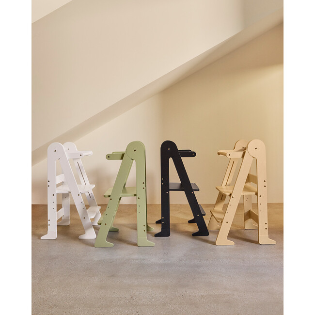 Foldable Toddler Tower Grip Slippers, Sage - Kitchen Helper - 3