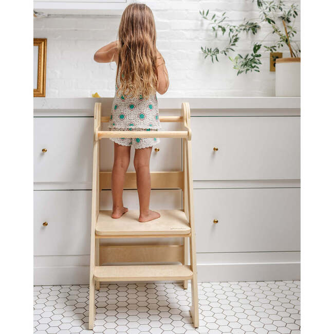 Foldable Toddler Tower, White - Kitchen Helper - 5