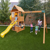 Castlewood Wooden Swing Set / Playset with Clubhouse, Mailbox, Slide and Play Kitchen - Outdoor Games - 2