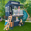 Cozy Escape Wooden Outdoor Two Story Playhouse, Navy - Playhouses - 2