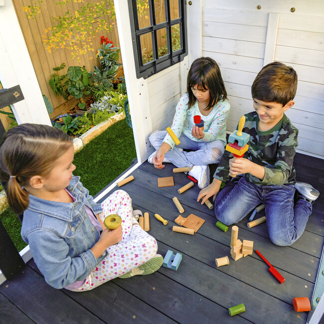 Wrangler Way Wooden Swing Set / Playset with Playhouse, 2 Slides and 3 Swings - Outdoor Games - 3