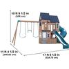 Acadia Manor Wooden Outdoor Swing Set / Playset with Zigzag Fireman's Pole - Outdoor Games - 7