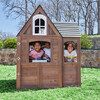 Timberwood Wooden Outdoor Playhouse with Kitchen and Barn Doors - Playhouses - 5