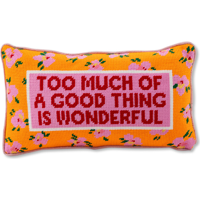 Too Much Needlepoint Pillow