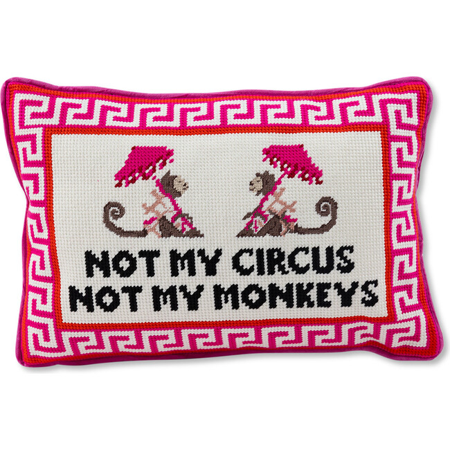 Not My Circus Needlepoint Pillow