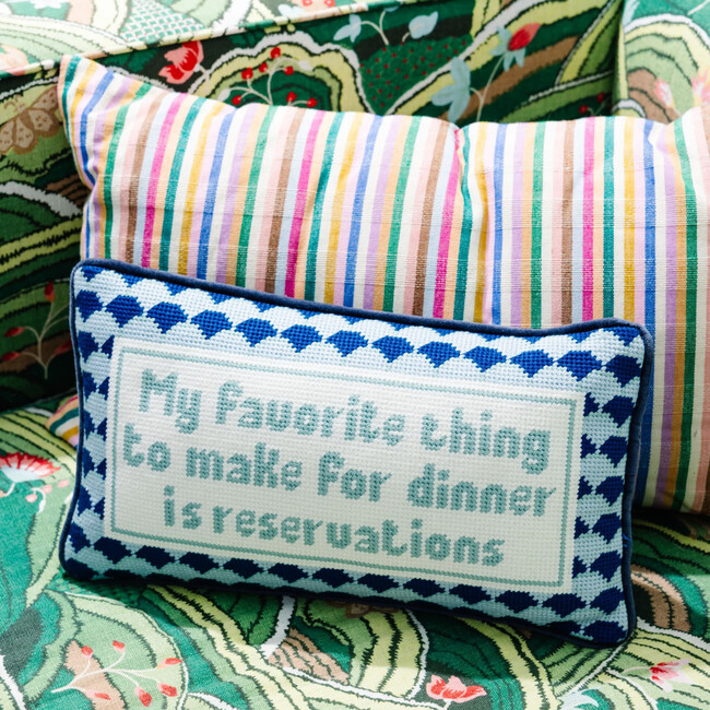 Reservations Needlepoint Pillow