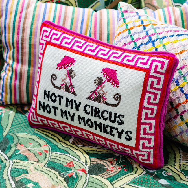 Not My Circus Needlepoint Pillow - Decorative Pillows - 4
