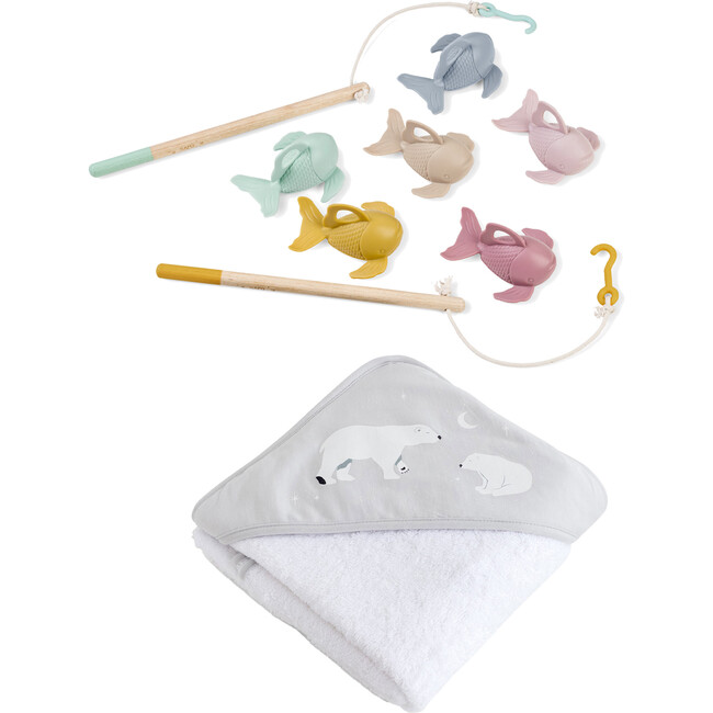Fish & Fun Bath & Play Set, Polaris Grey