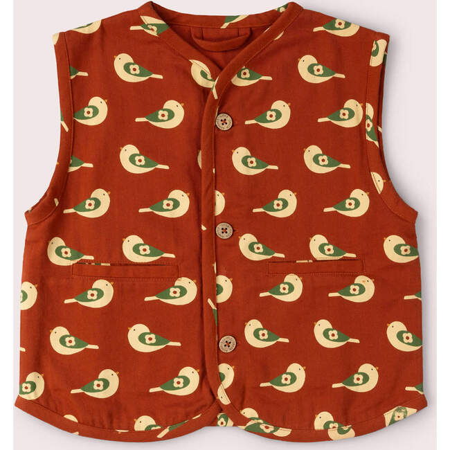 Spring Birds Spring Gilet, Red