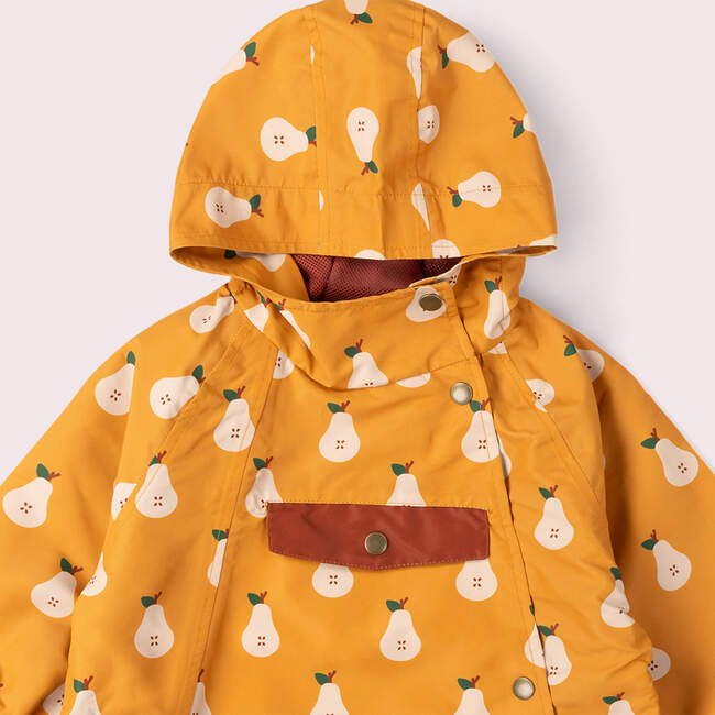 Summer Pears Recycled Waterproof Packaway Anorak, Gold - Raincoats - 3