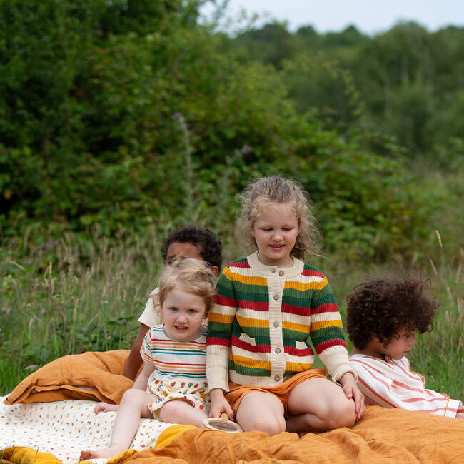Spring Rainbow Knitted Snuggly Cardigan, Multi - Cardigans - 3