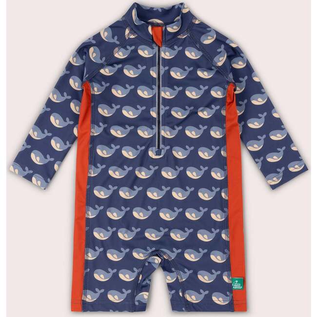 Singing Whales UPF 50 Recycled Sunsafe Sunsuit, Blue
